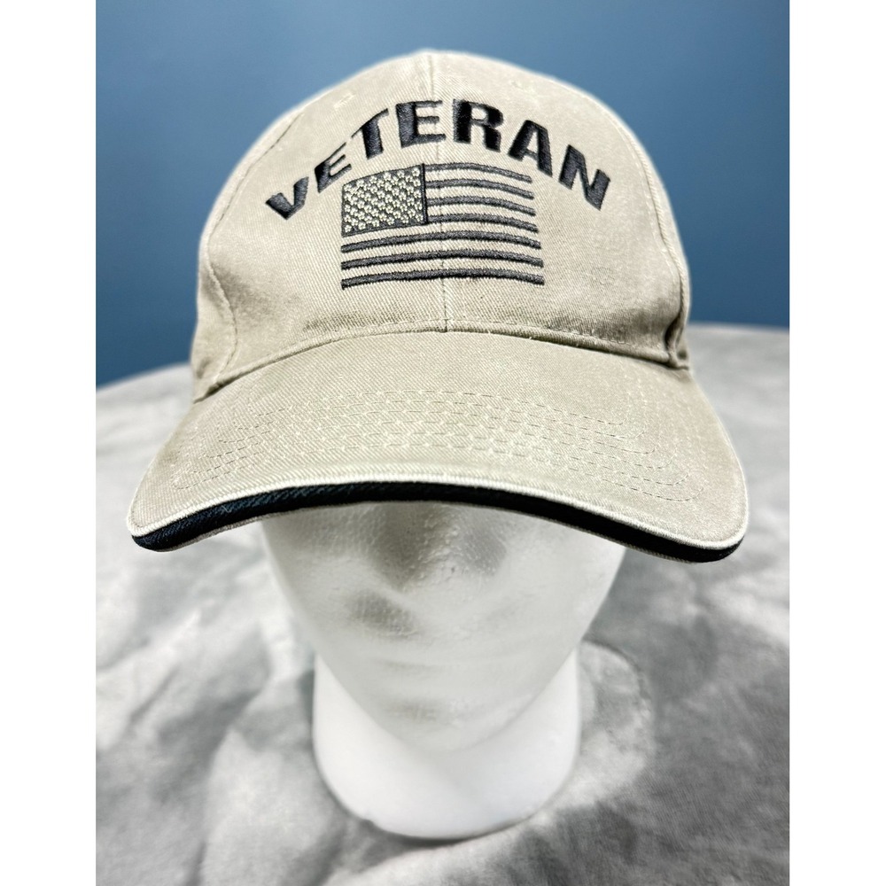 Rothco Veteran Hat Mens Adjustable Khaki American Flag BAE Systems